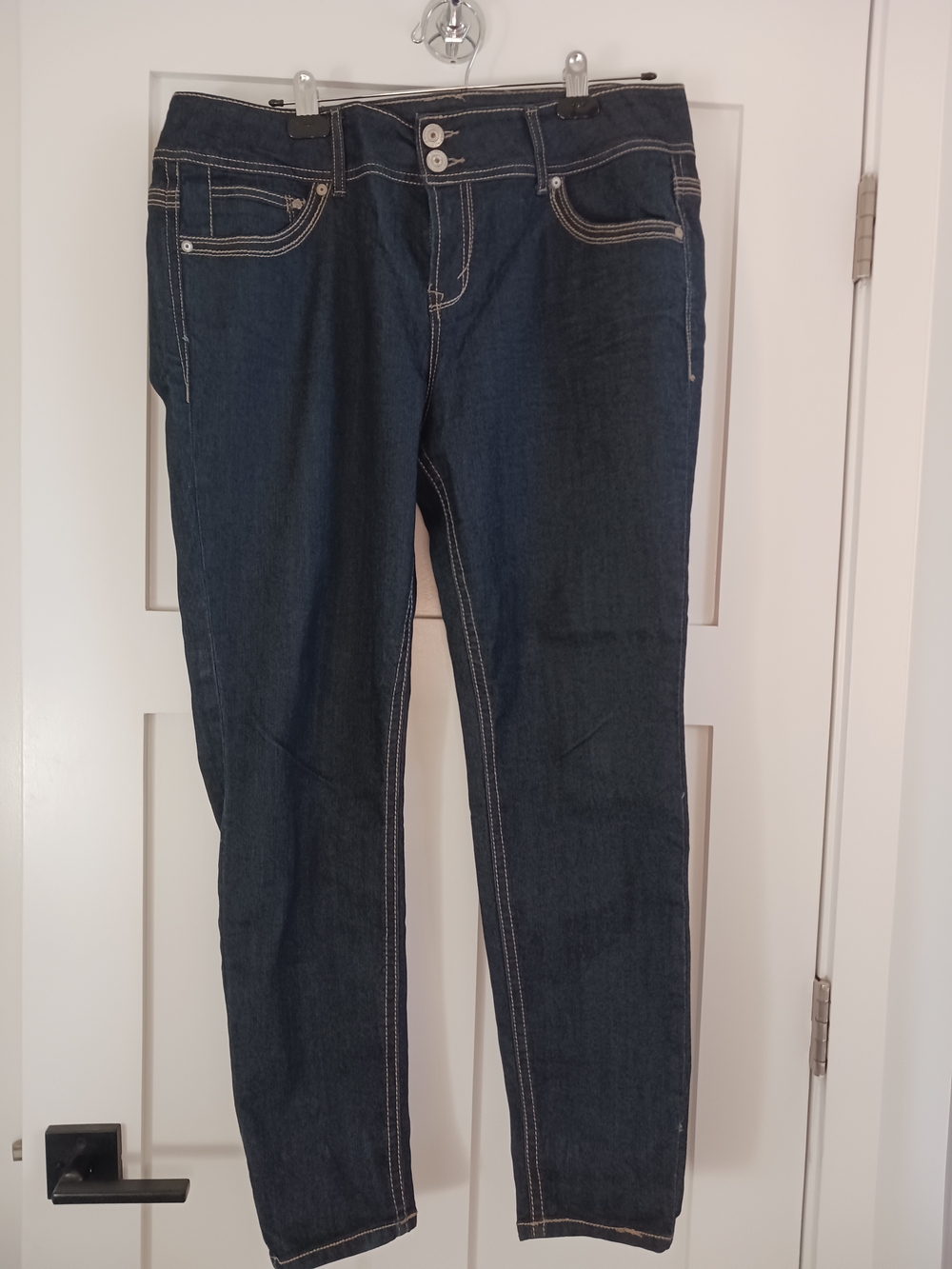 Wallflower Dark Blue Skinny Jeans with Contrast Stitching